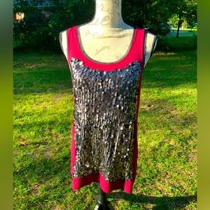 Vera Wang sequined tunic tank